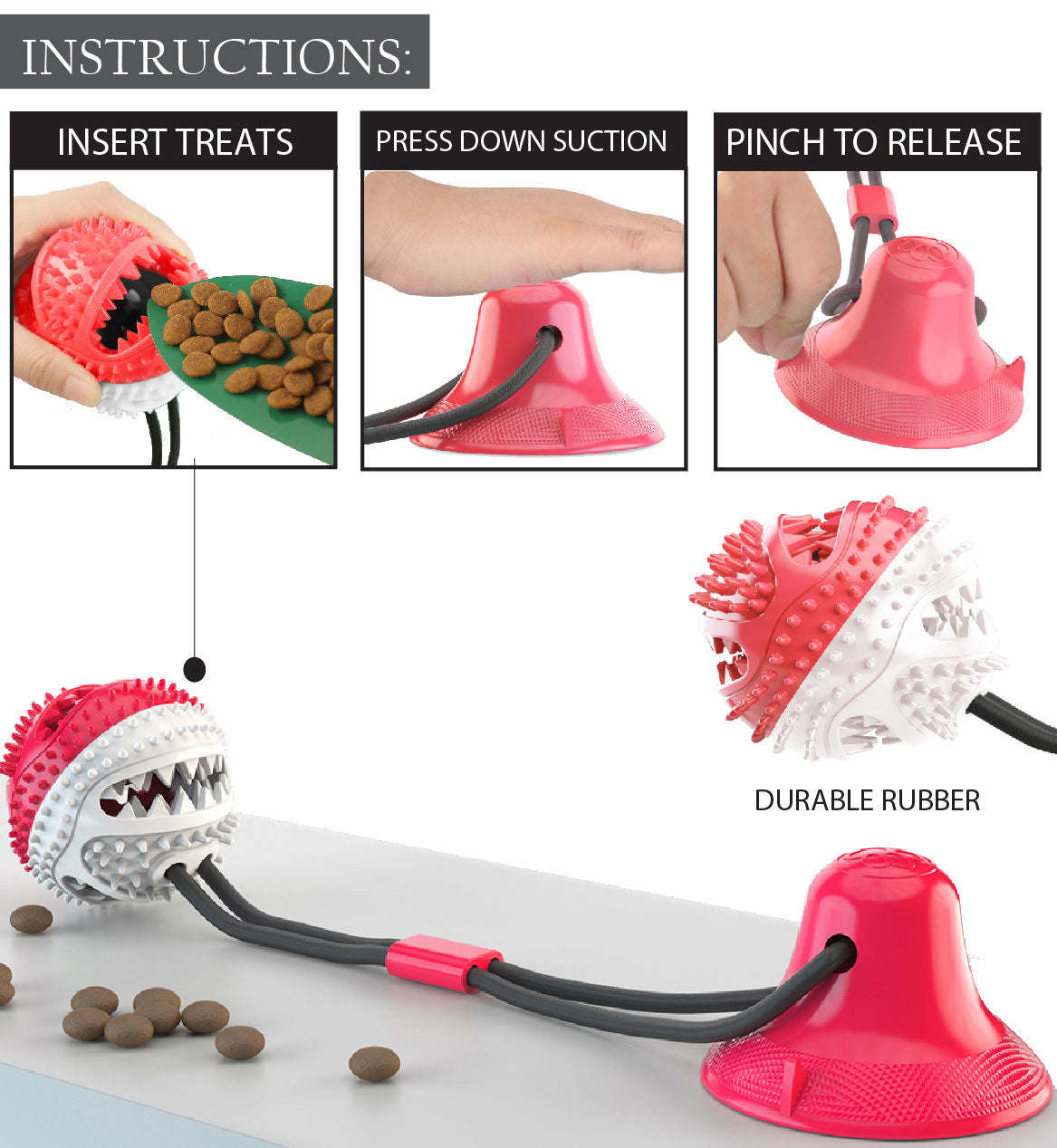 Pet Life 'Grip N' Play' Treat Dispenser Toy for Dogs