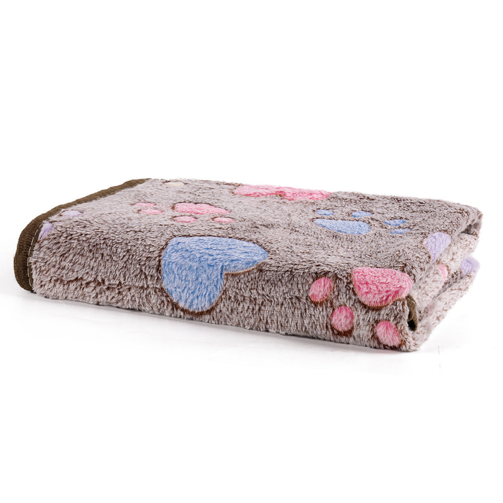 Colorful Hearts and Paw Prints Blanket for Dogs