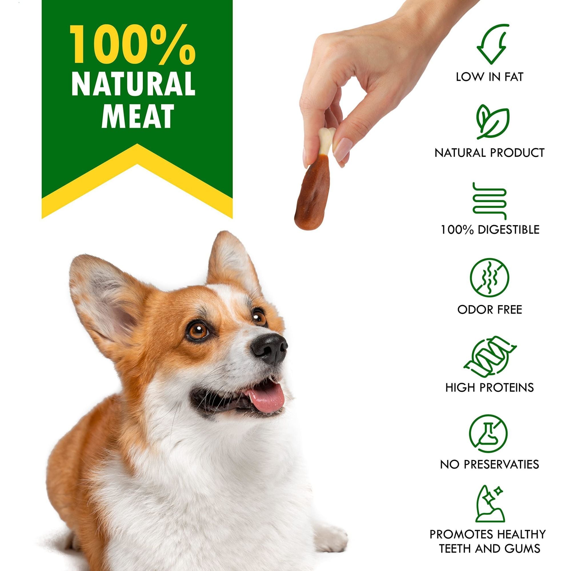 Organic Rawhide-Free Calcium Bones Wrapped with Chicken Treats for Dogs