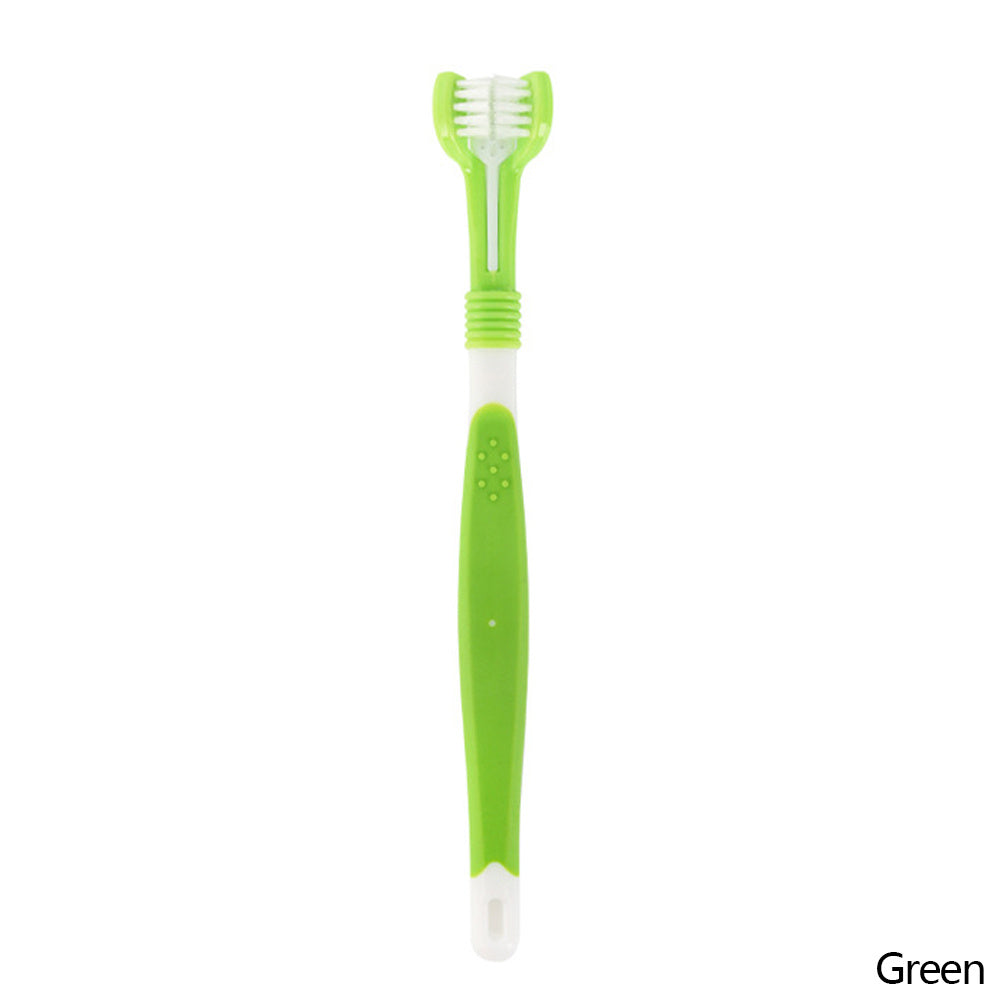 Multi-angle Three Sided Toothbrush for Dogs and Cats