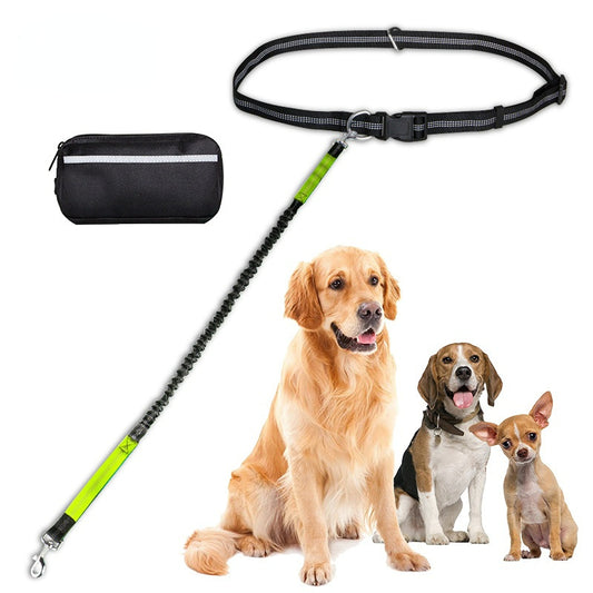 Hands Free Dog Leash with Zipper Storage Pouch