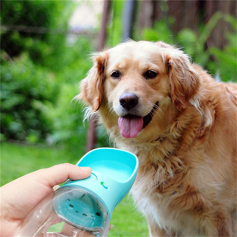 Portable Dog Water Bottle with Built-in Bowl