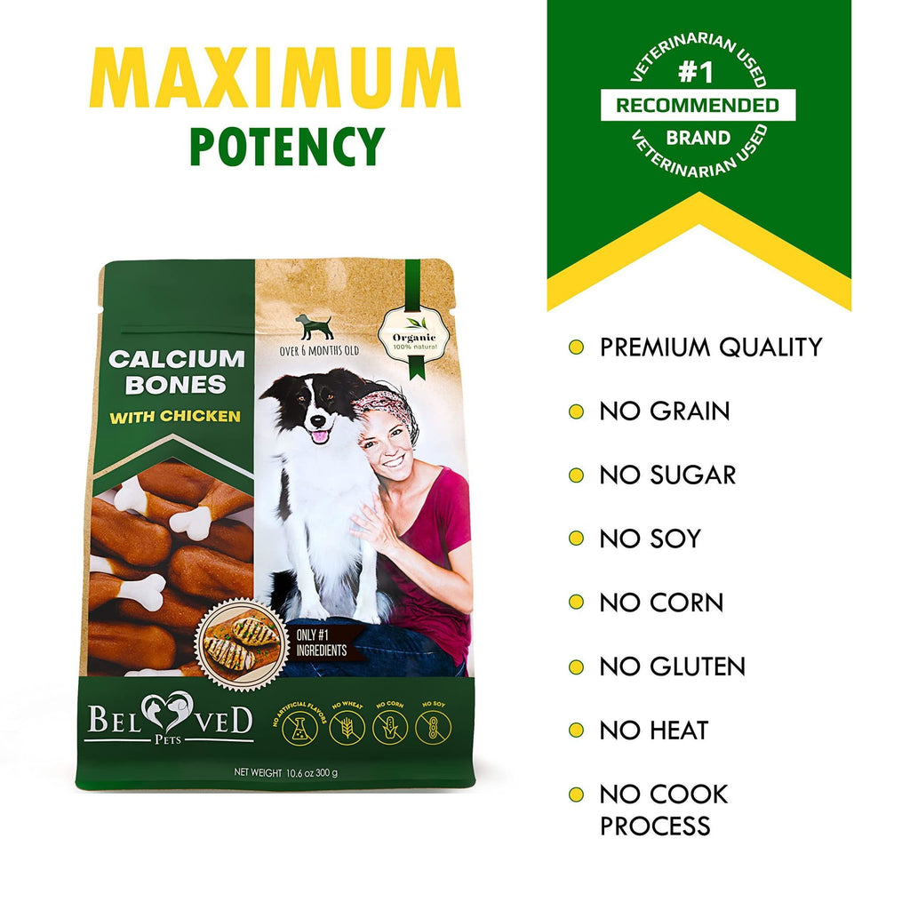 Organic Rawhide-Free Calcium Bones Wrapped with Chicken Treats for Dogs