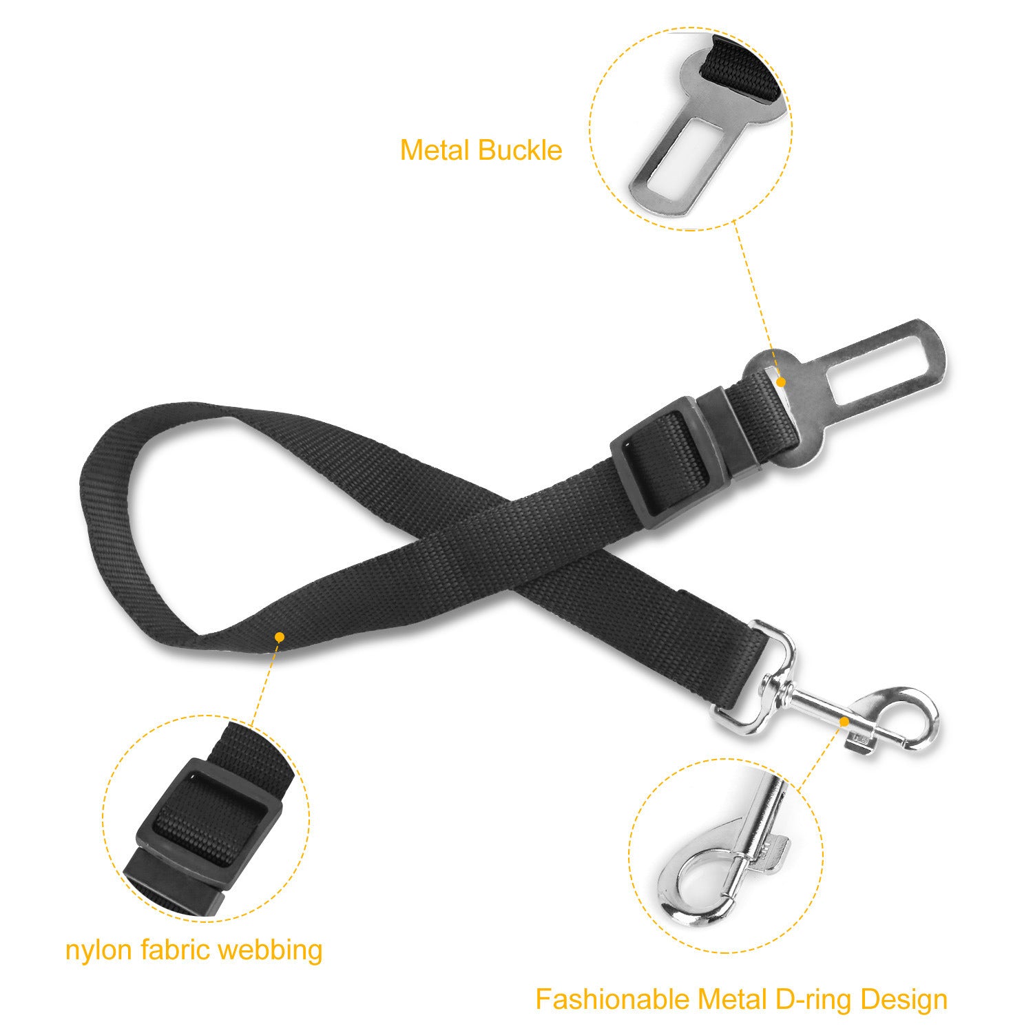 Vehicle Dog Safety Seat Belt Leash 2 pack