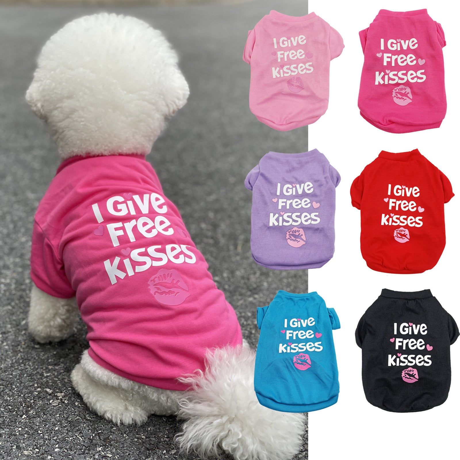 Free Kisses T-Shirt for Dogs