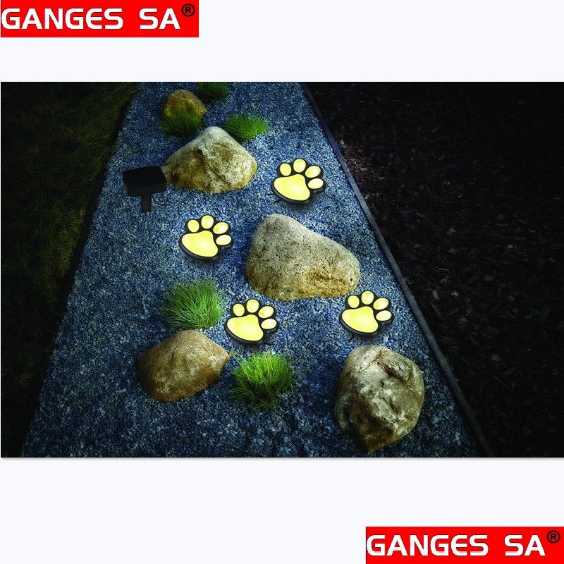 Garden or Yard Paw Print Solar Lights - 4pack