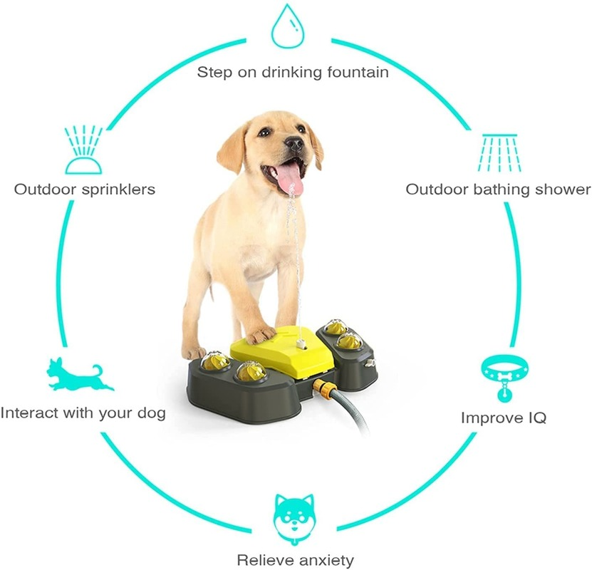 Paw Activated Drinking Fountain Sprinkler for Dogs