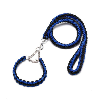 Eight-Strand Braided Collar Leash with Impact Chain for Dogs