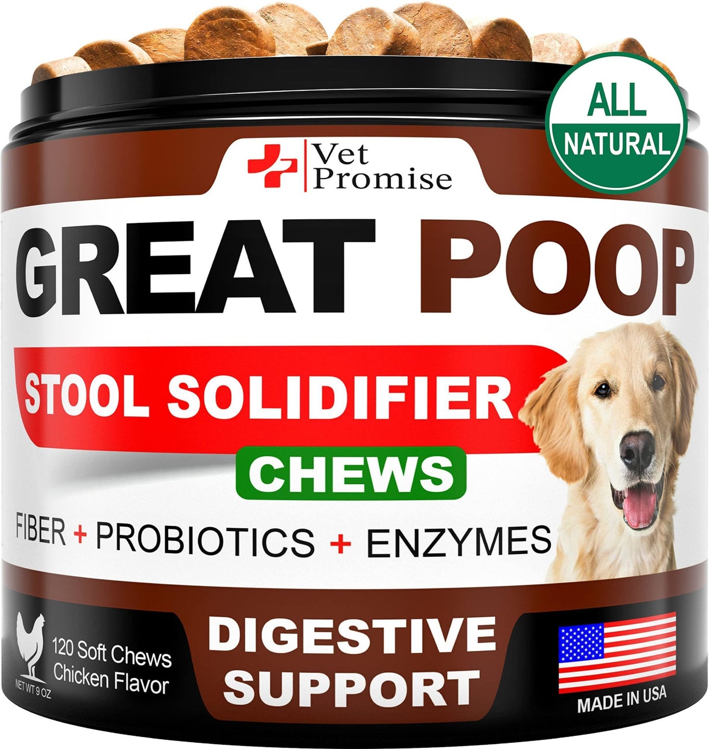 Great Poop - Gut Health Probiotics and Digestive Enzymes Chews for Dogs