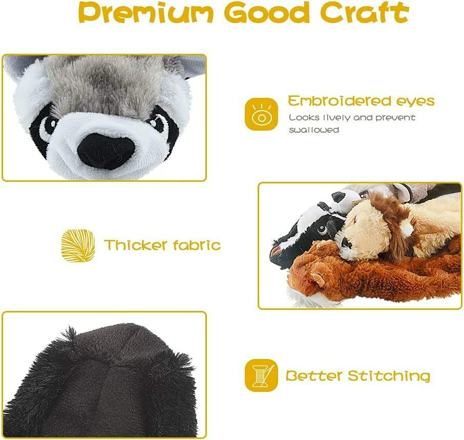 Plush Squeaky Animal Dog Toys 5-Pack Bundle