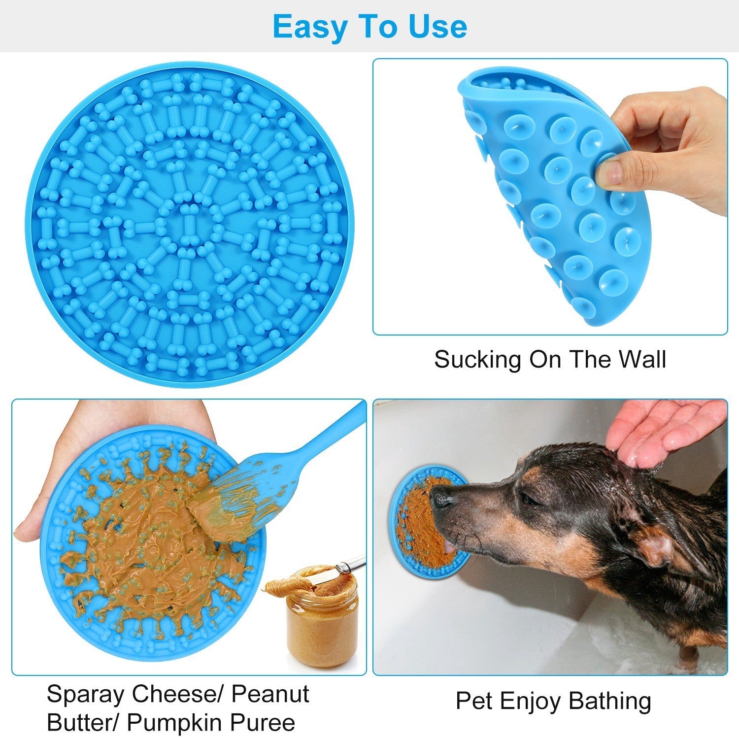 Dog Lick Pad with Suction Cup Back - 2 pack