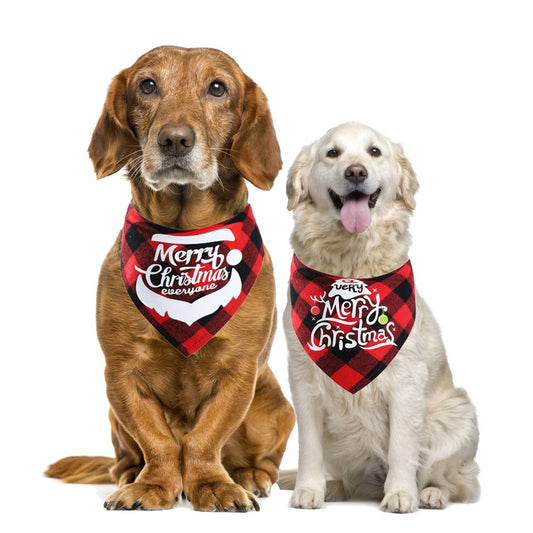 Merry Christmas Dog Bandana Scarves