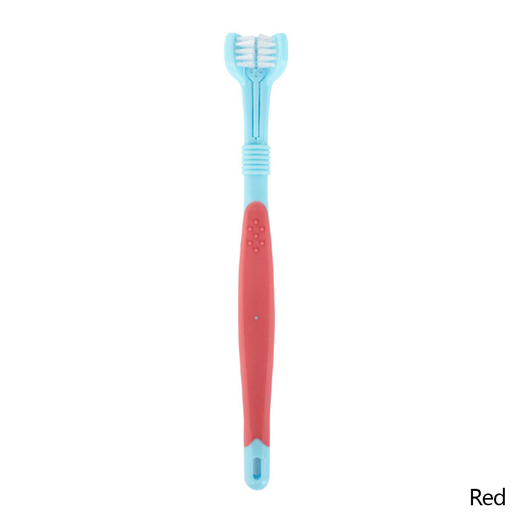Multi-angle Three Sided Toothbrush for Dogs and Cats