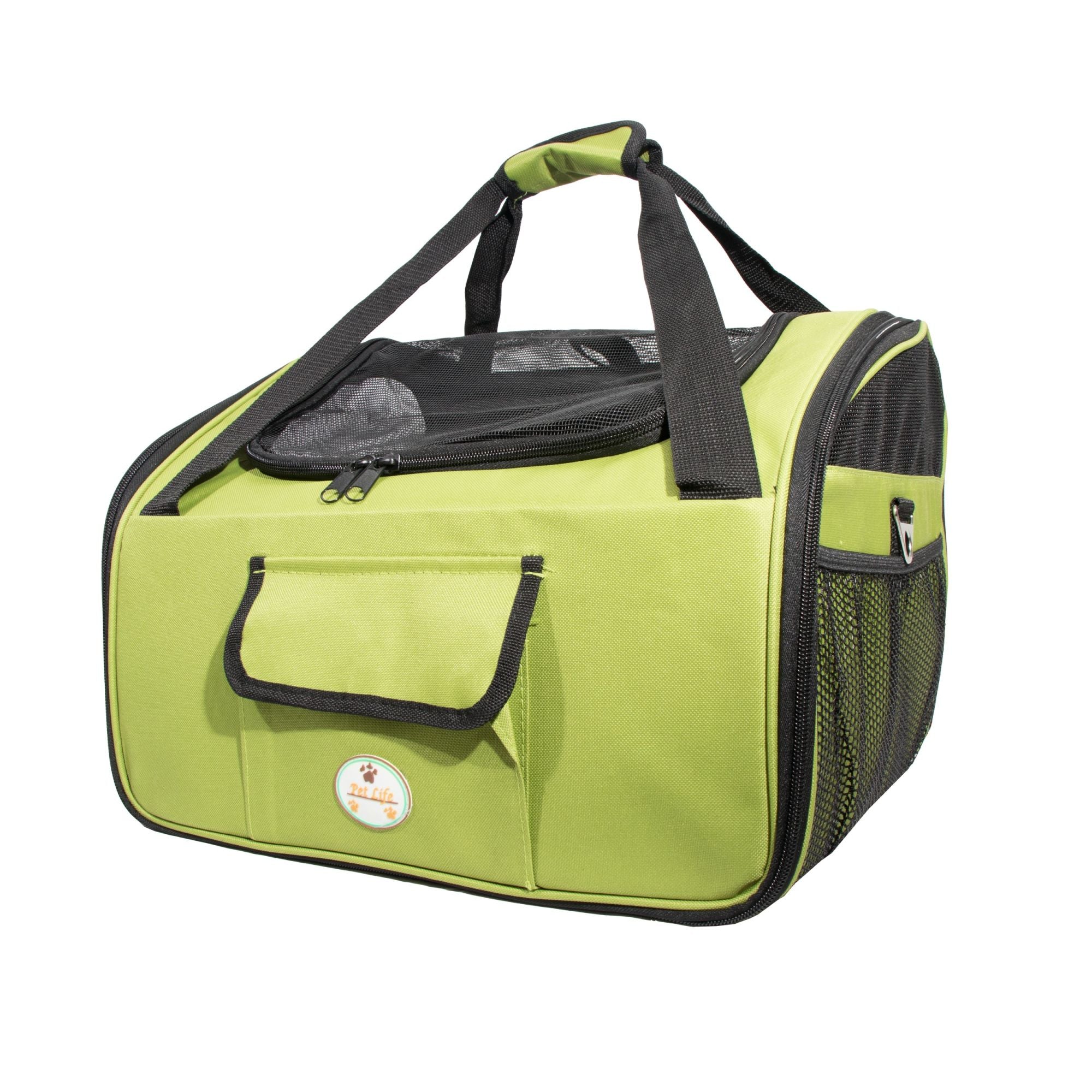 Pet Life 'Ultra Lock' Foldable Safety Dog Car Seat/Carrier - Green