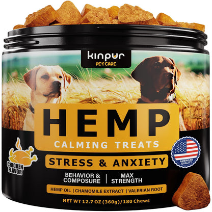 Kinpur - Natural Calming Chews for Dogs with Hemp Oil - Chicken