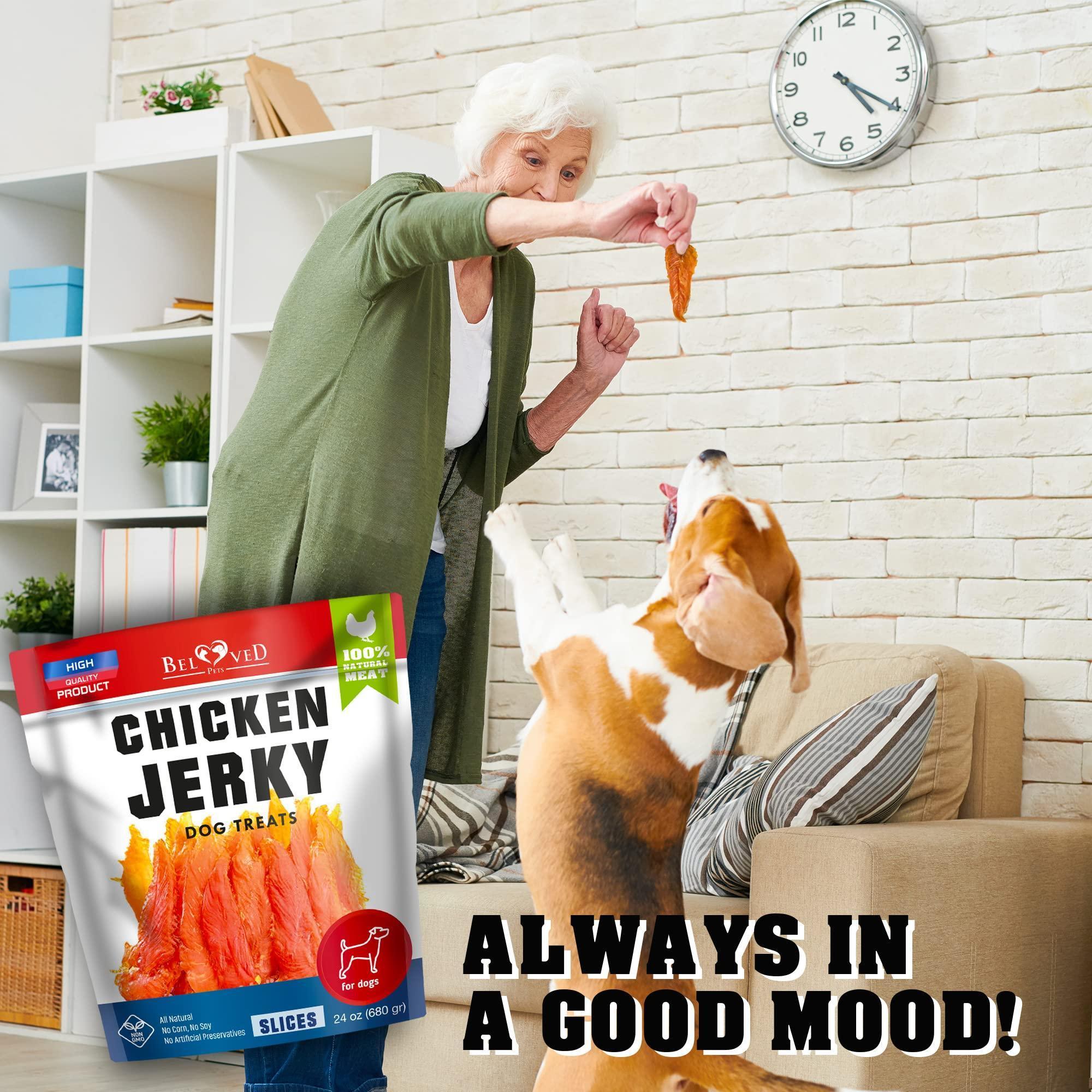 Natural Human Grade Organic Chicken Jerky Treats for Dogs