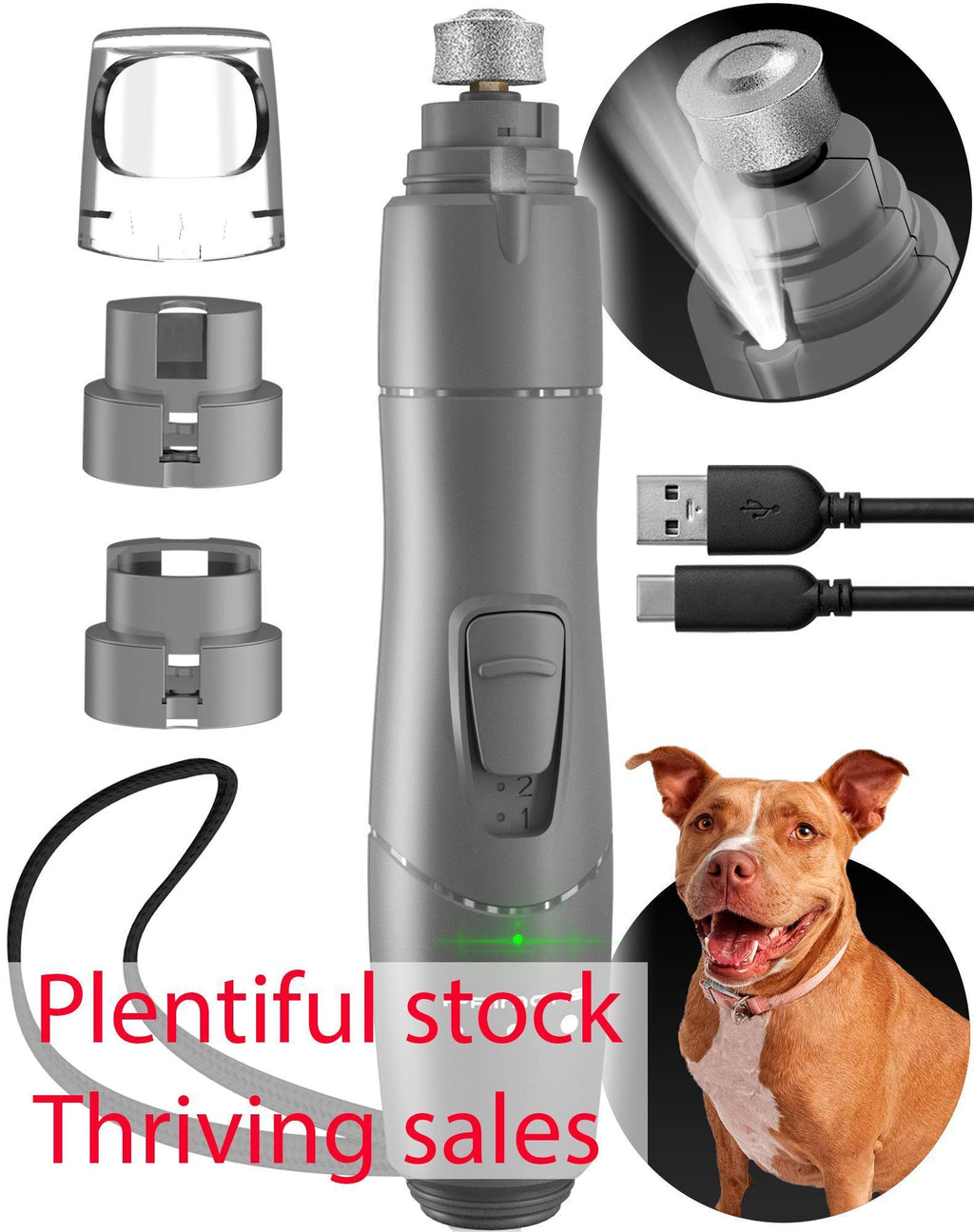 RESTOCKING - Rechargeable Nail Trimmer with LED Light for Dogs