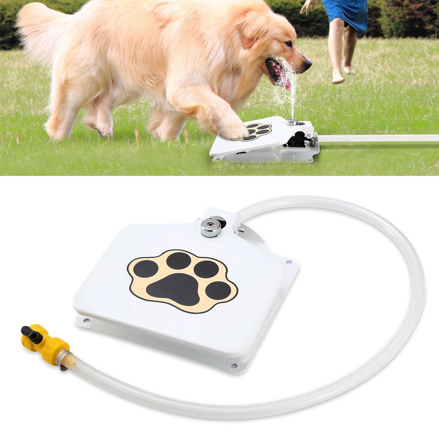 Outdoor Dog Water Sprinkler with Paw Control