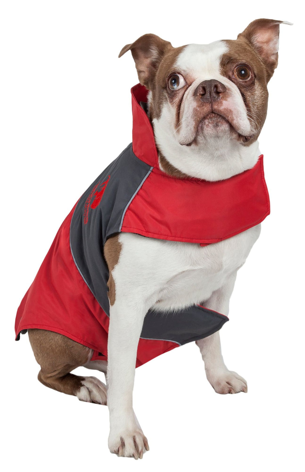 Touchdog Waterproof Convertible Dog Jacket-Red