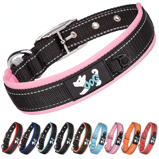 Comfortable Fit Reflective Nylon Dog Collar