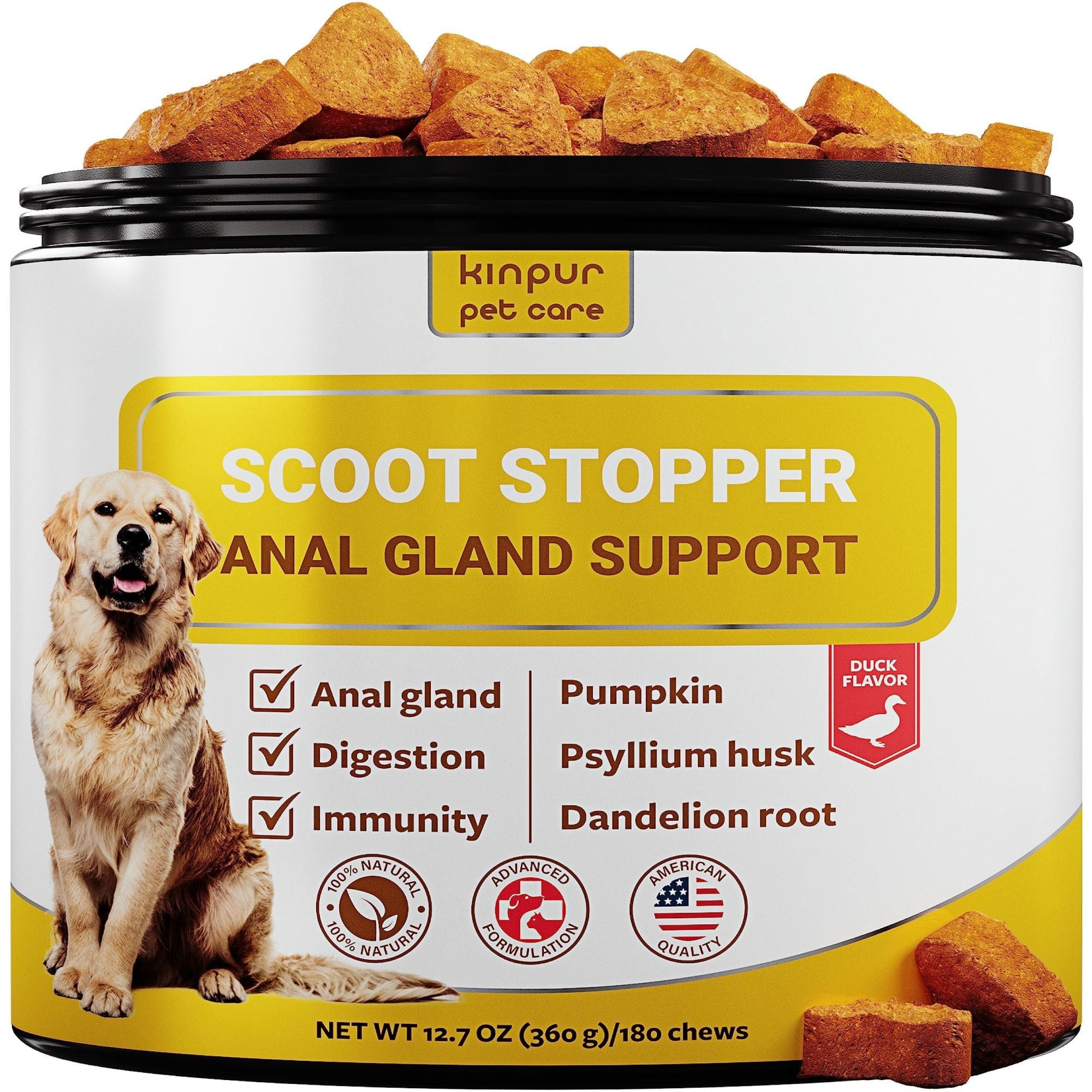 Kinpur - Scoot Stopper Chews for Anal Gland and Digestion Health for Dogs