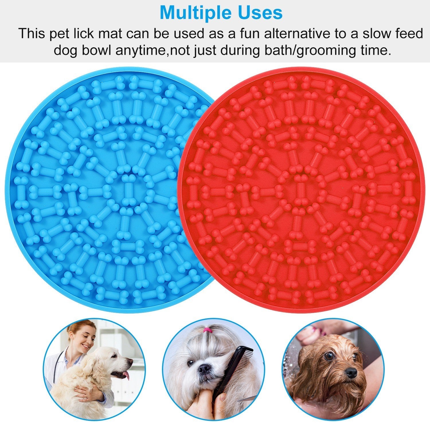 Dog Lick Pad with Suction Cup Back - 2 pack