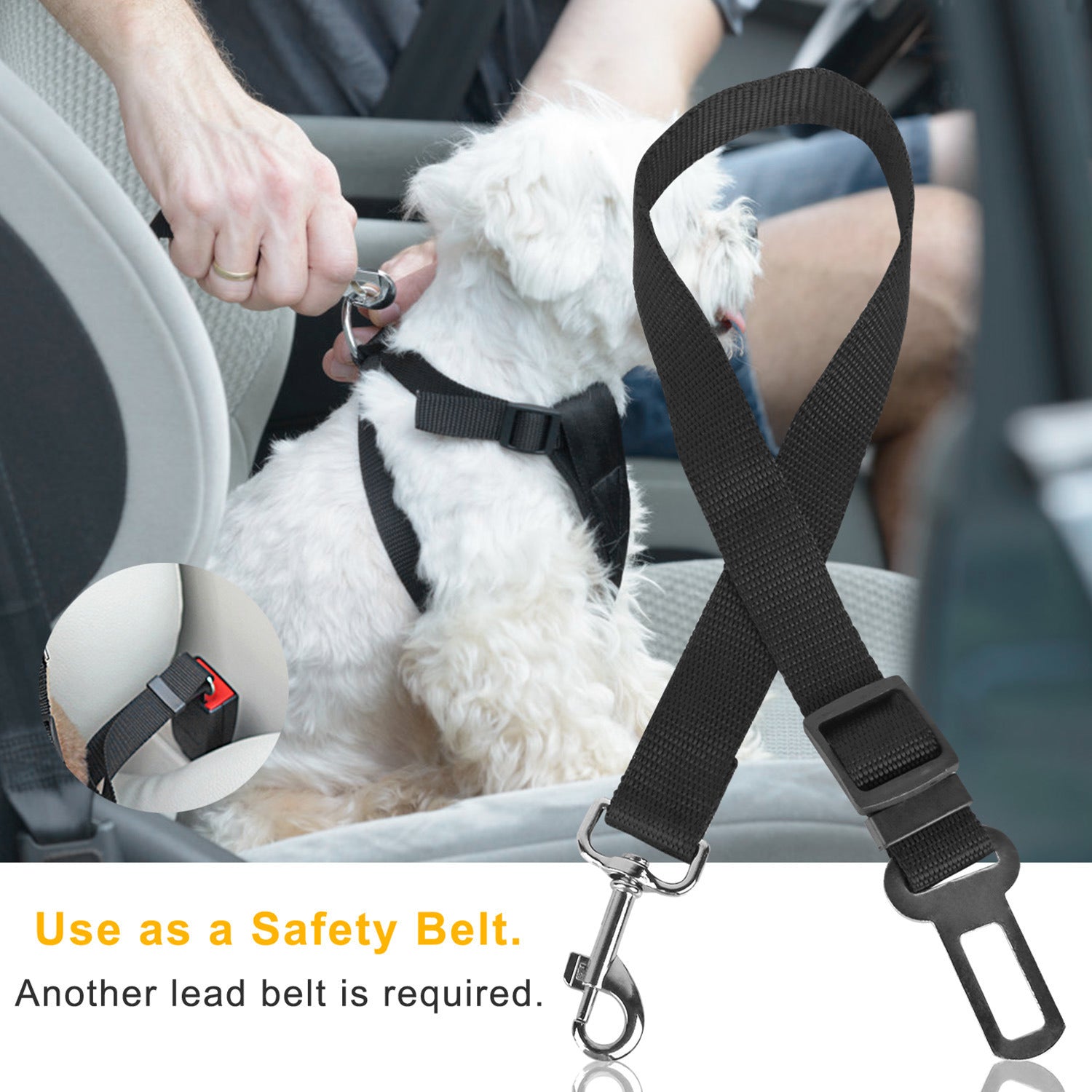 Vehicle Dog Safety Seat Belt Leash 2 pack